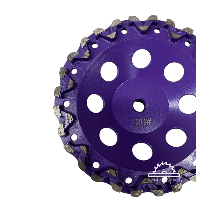 5 Pack - 7" Premium Grinding Wheel Grit #20 Diamond Cup Wheel 5/8"-11 Arbor for Concrete and Paint, Epoxy, Mastic, Coating Removal