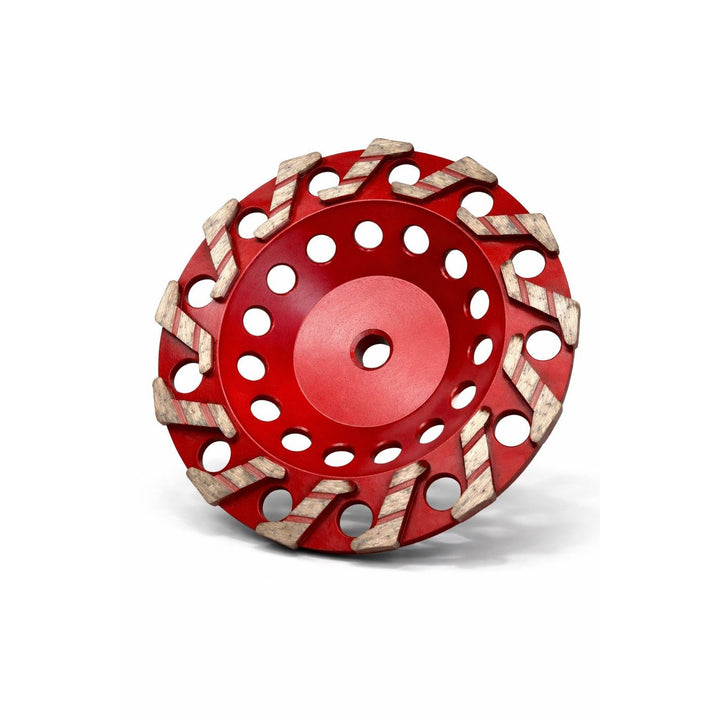 7" Aggressive Grinding Cup Wheel  - 7" S Segmented Cup Wheel #18/20 Diamond 5/8"-11 Arbor for Concrete and Paint, Epoxy, Mastic, Coating Removal