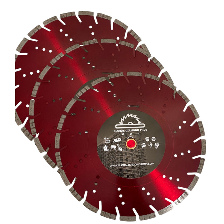 14” Laser Welded Diamond Blade For Fast Cutting Circular Saw Blade for Concrete Asphalt Stone - 3 Pack