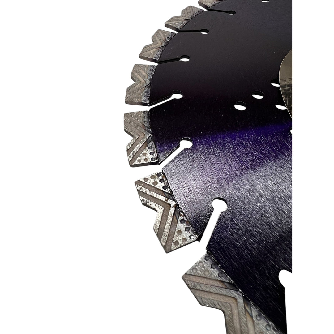 14” Elite Turbo Notched Concrete Diamond Blade – Golf Ball Segment Design | 20mm Arbor