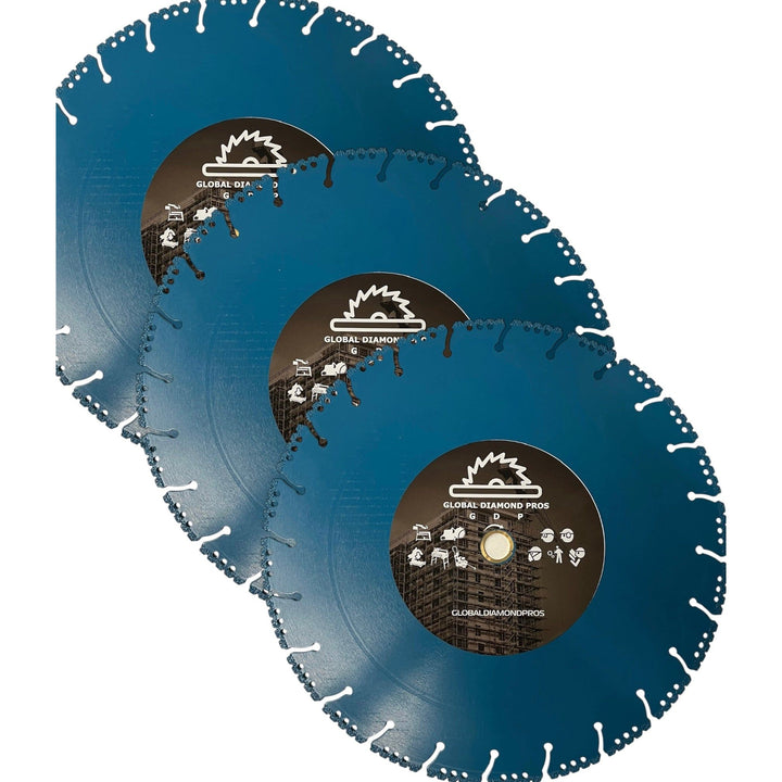 14" All Cut Fire Rescue Diamond Blade Cut All Safety Steel Cutting Demolition Diamond Saw Blade 3 Pack