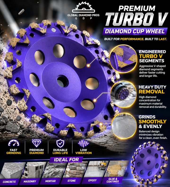 7" Premium Grinding Wheel Grit #20 Diamond Cup Wheel 5/8"-11 Arbor for Concrete, Paint, Epoxy, Mastic, Coating Removal