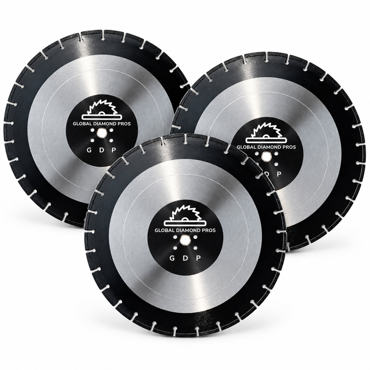 Asphalt Diamond Blade for Asphalt Cutting Slab Saw Walk Behind Professional Diamond Blades - 26” 30” 36” - 3 Pack