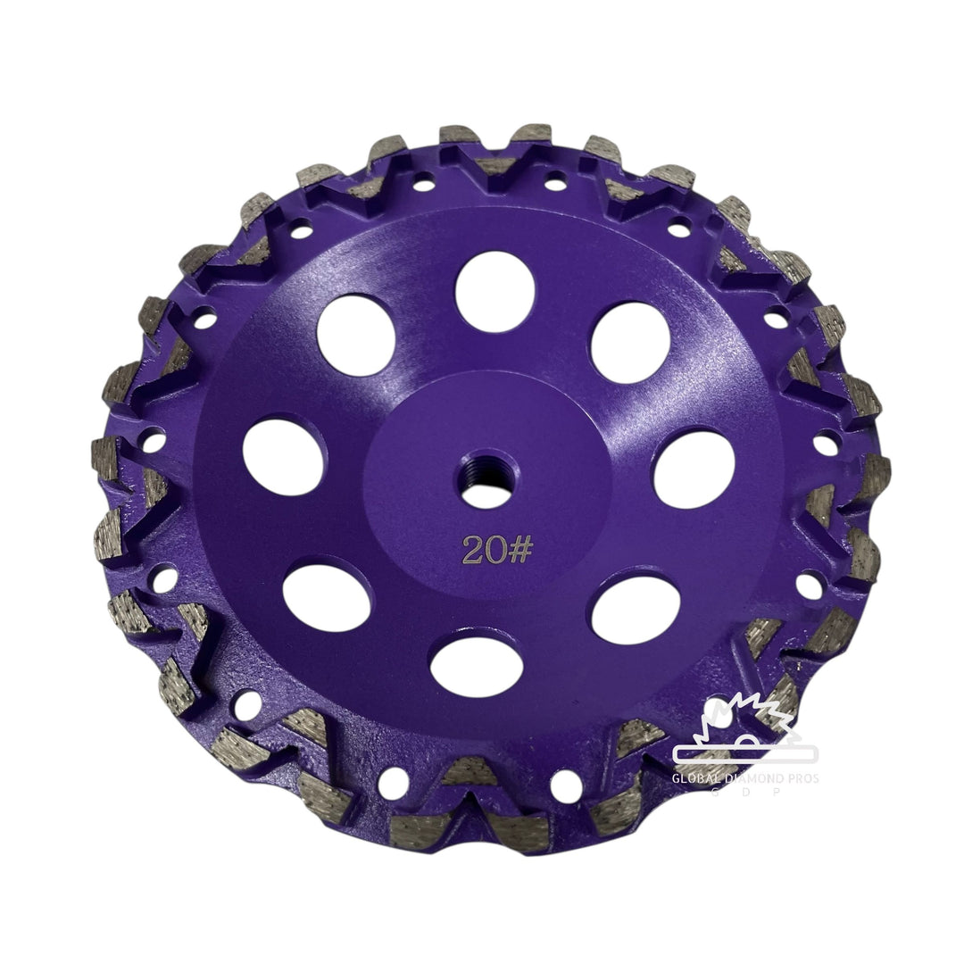 5 Pack - 7" Premium Grinding Wheel Grit #20 Diamond Cup Wheel 5/8"-11 Arbor for Concrete and Paint, Epoxy, Mastic, Coating Removal