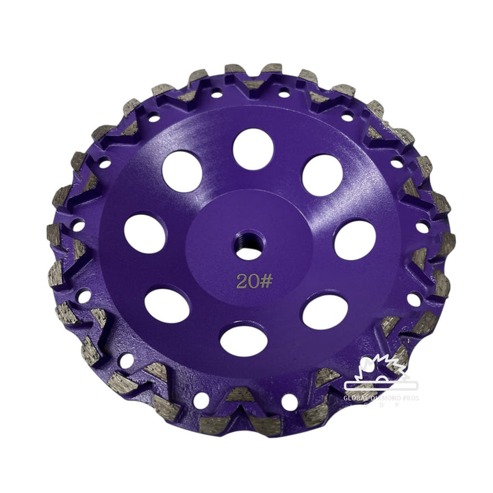 5 Pack - 7" Premium Grinding Wheel Grit #20 Diamond Cup Wheel 5/8"-11 Arbor for Concrete and Paint, Epoxy, Mastic, Coating Removal
