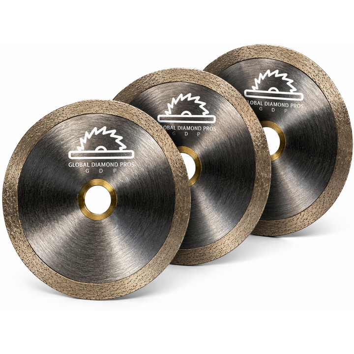 4-1/2” Porcelain Diamond Tile Blade for Glass, Tile, Ceramic, Stone - Porcelain Diamond Blade - Continuous Rim Blade- 3 Pack