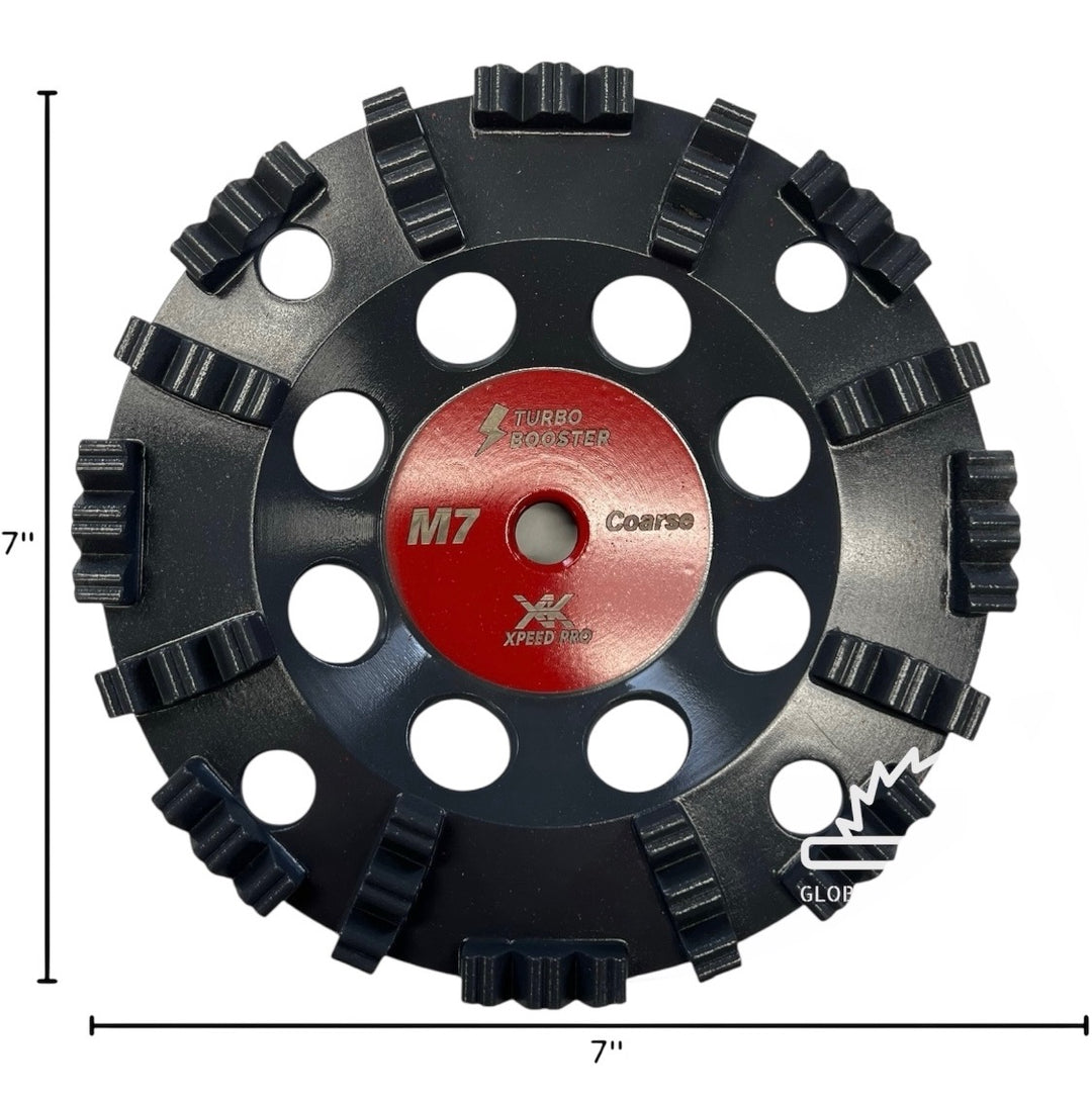 7" Turbo Diamond Cup Wheel + Wrench Kit for Concrete Grinding | 5/8"-11 Thread | Epoxy, Glue & Coating Removal