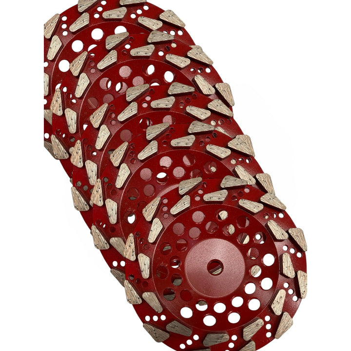 7" Tear Drop Cup Wheel for Heavy Duty Fast Grinding - Removal - Floor Prep - #18/20 Grit Threaded Arbor Diamond Cup Wheel