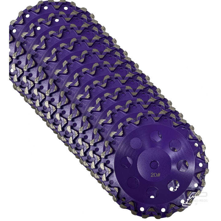 10 Pack - 7" Premium Grinding Wheel Grit #20 Diamond Cup Wheel 5/8"-11 Arbor for Concrete, Paint, Epoxy, Mastic, Coating Removal