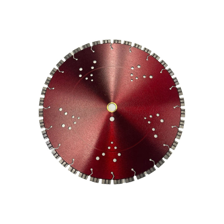 14" Turbo Diamond Saw Blade Concrete & Reinforced Concrete - Dual Flat Segments - Laser Welded - Fast Cutting - Cooled Core - Wet / Dry