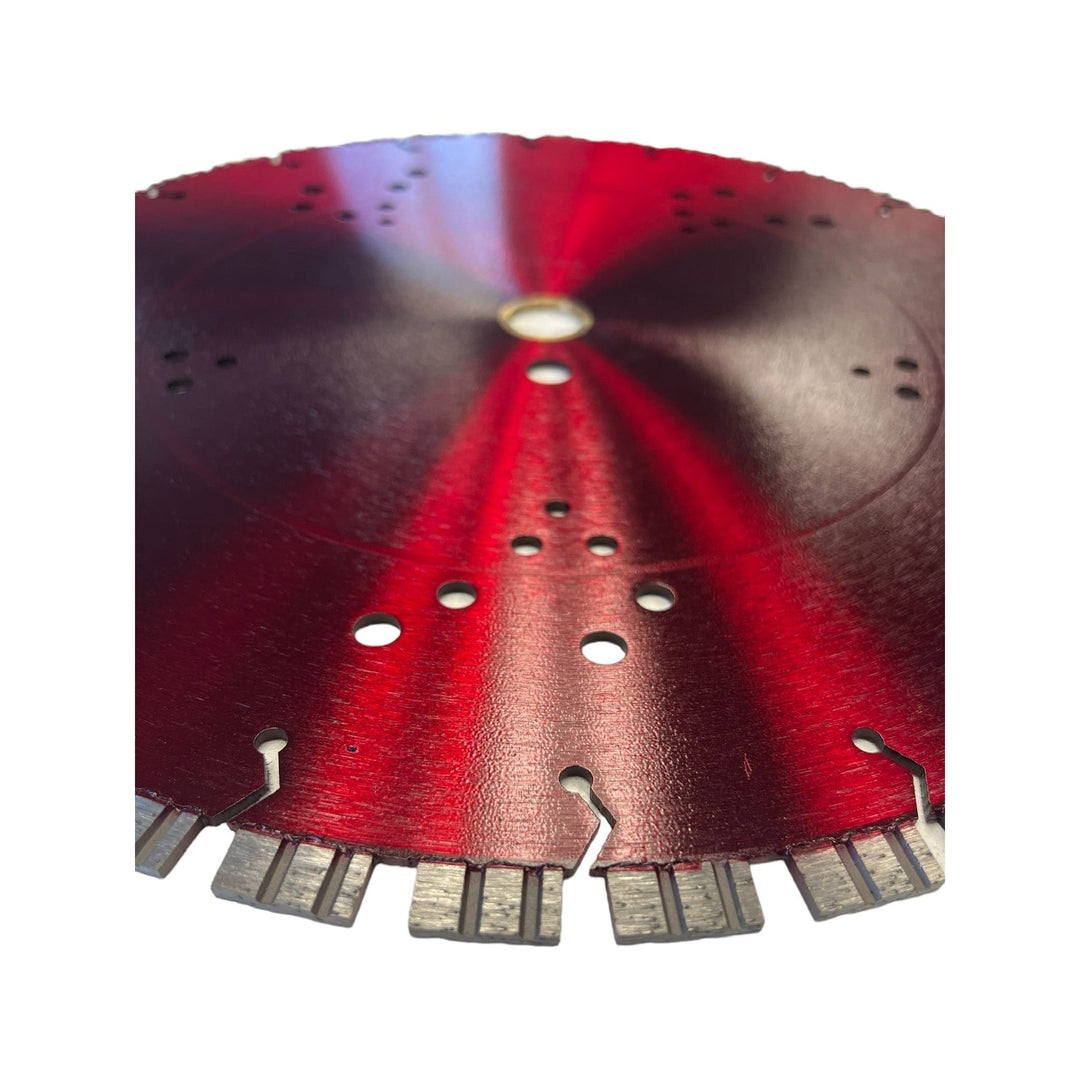 14" Turbo Diamond Saw Blade Concrete & Reinforced Concrete - Dual Flat Segments - Laser Welded - Fast Cutting - Cooled Core - Wet / Dry