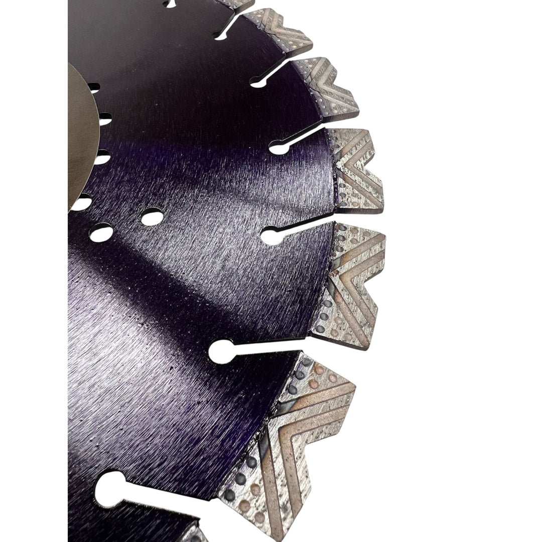14” Elite Turbo Notched Concrete Diamond Blade – Golf Ball Segment Design | 20mm Arbor