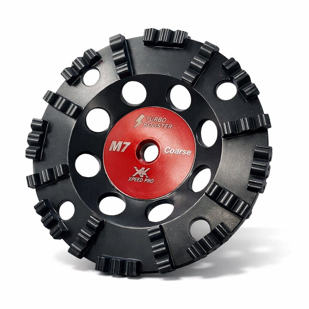 7" Turbo Diamond Cup Wheel + Wrench Kit for Concrete Grinding | 5/8"-11 Thread | Epoxy, Glue & Coating Removal