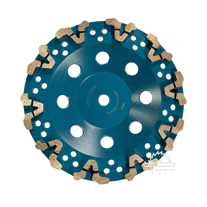 7” Ultra Pro Grinding Concrete Cup Wheel #20 Ultra Supreme Segment for Epoxy Paint Heavy Removal - 10 Pack