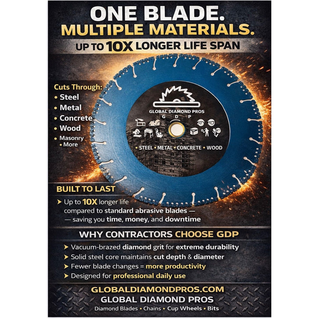 Firefighter Fire Rescue Complete Kit Cut-All Diamond Blade Bundle – 4.5”, 7”, 9”, 14” & 16