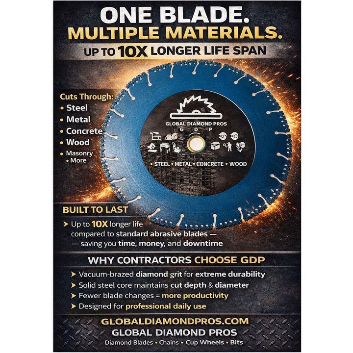 Firefighter Fire Rescue Complete Kit Cut-All Diamond Blade Bundle – 4.5”, 7”, 9”, 14” & 16