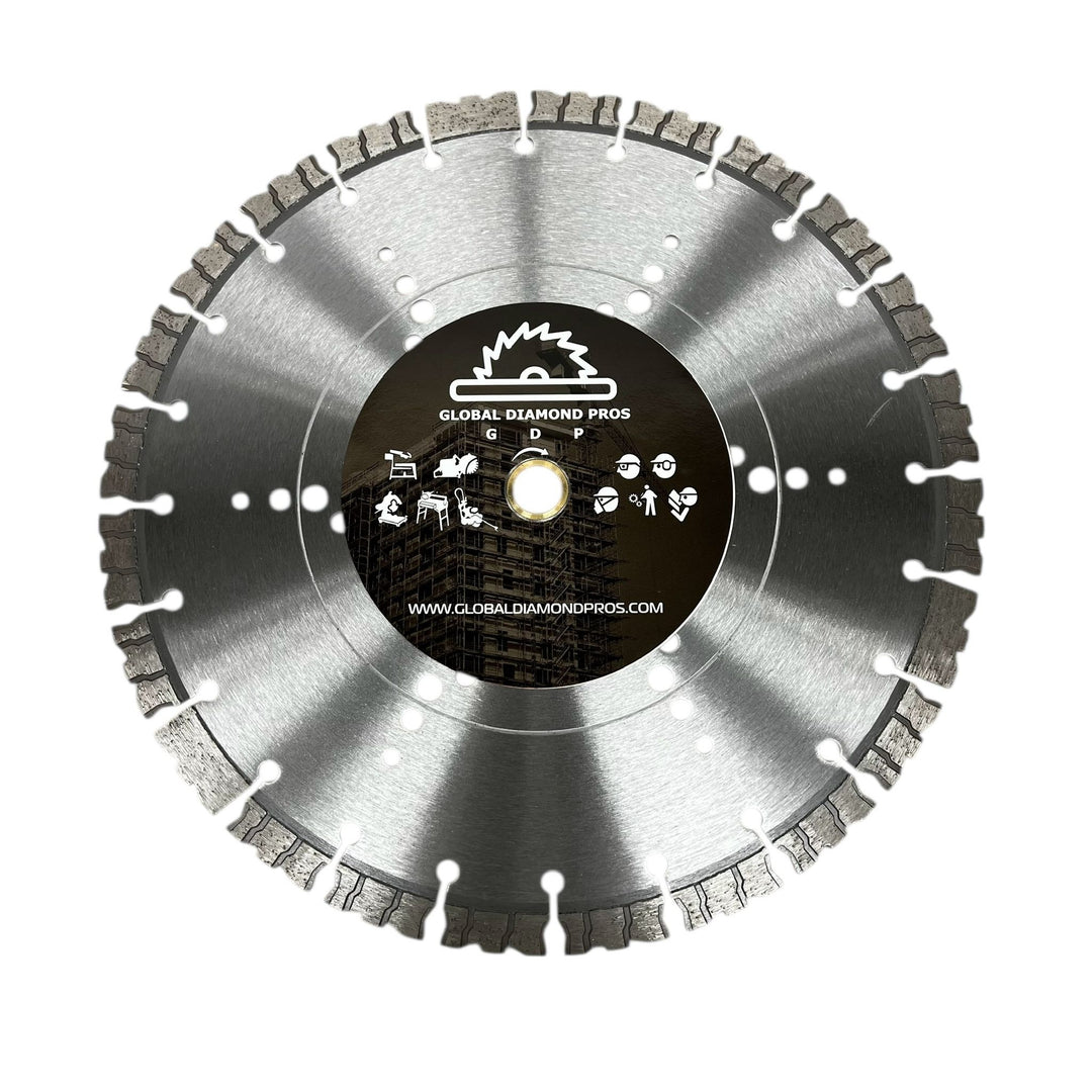 14" Diamond Blade 3 Pack Variety Pack - Contractor  Diamond Blades For Fast Cutting All Materials Circular Saw Blade for Concrete Asphalt Stone
