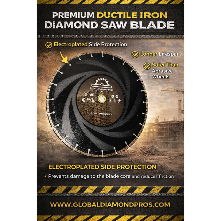 14” Ductile Iron Diamond Blade - Utility Pipe Diamond Blade - Steel - Metal - Ductile Iron Pipe - Cast Iron - PVC - Ductile Iron Diamond Blade