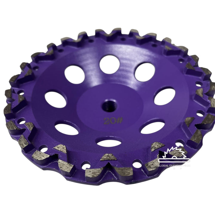 5 Pack - 7" Premium Grinding Wheel Grit #20 Diamond Cup Wheel 5/8"-11 Arbor for Concrete and Paint, Epoxy, Mastic, Coating Removal