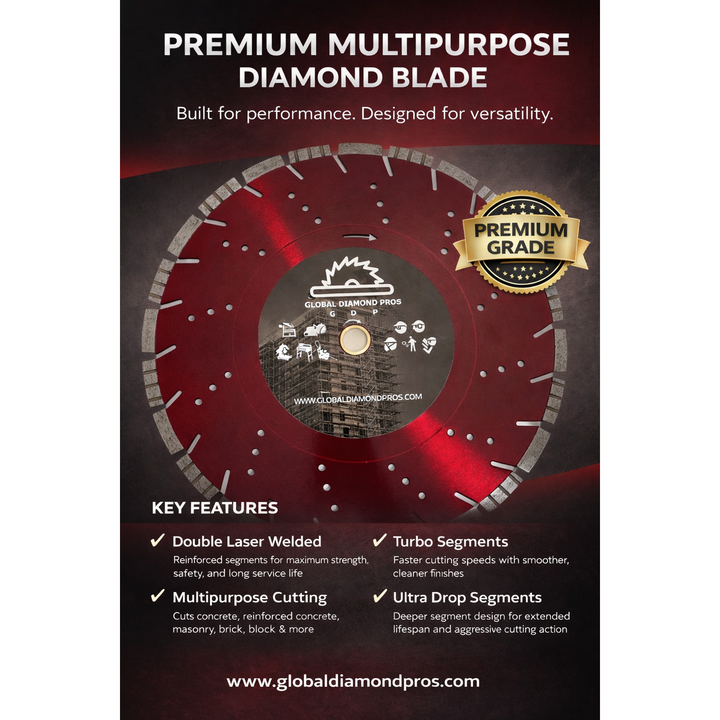 Laser Welded Diamond Blade For Fast Cutting Circular Saw Blade for Concrete Asphalt Stone 14"-18"