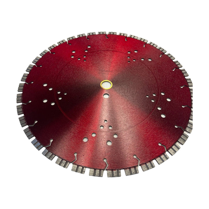 14" Turbo Diamond Saw Blade Concrete & Reinforced Concrete - Dual Flat Segments - Laser Welded - Fast Cutting - Cooled Core - Wet / Dry
