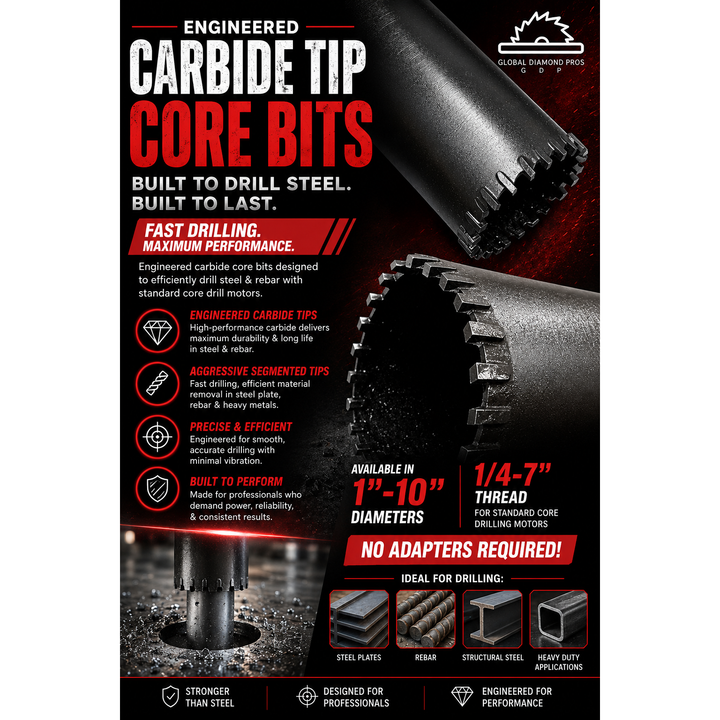 Carbide Core Bits Rebar Plate Cutting Steel Cutting Core Drill Bits