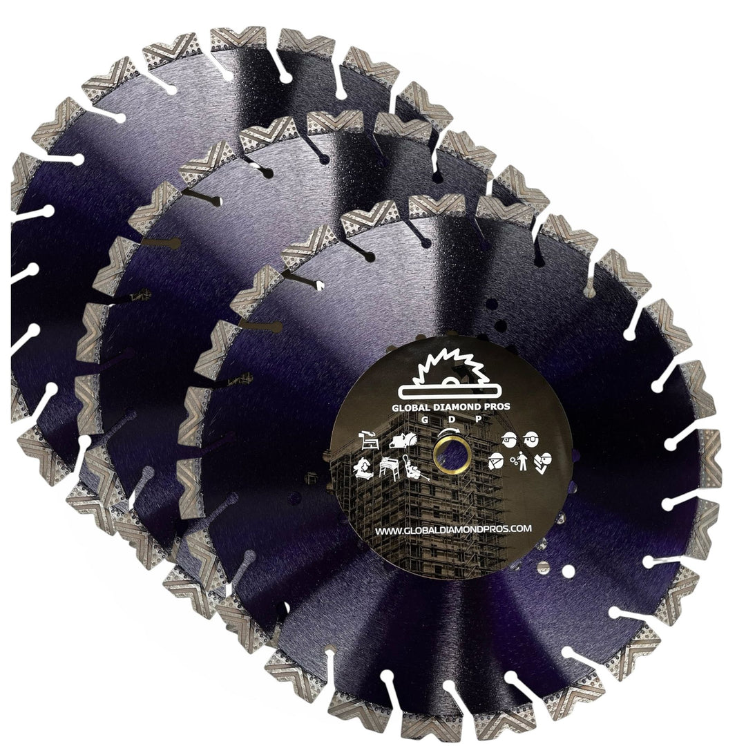 14" Turbo Diamond Blade - Golf Ball V GROOVE Concrete Cutting Blade