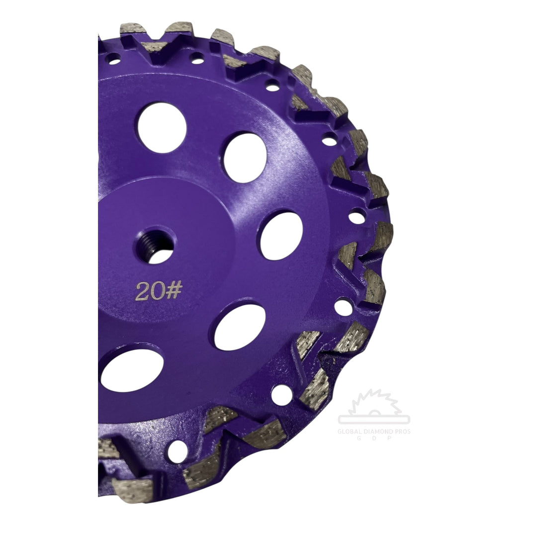 10 Pack - 7" Premium Grinding Wheel Grit #20 Diamond Cup Wheel 5/8"-11 Arbor for Concrete, Paint, Epoxy, Mastic, Coating Removal