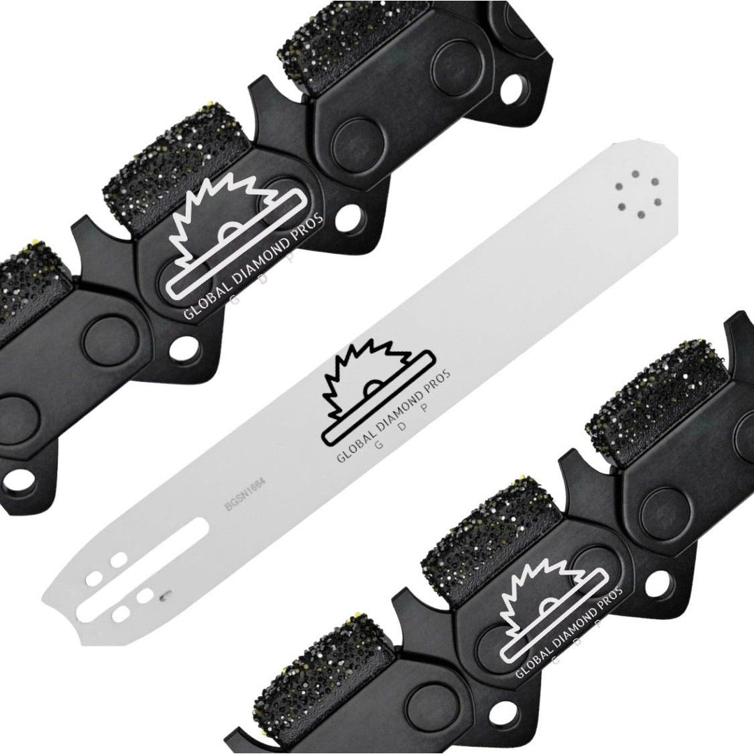 16" Utility Pipe Cutting Chain - Ductile Iron Diamond Chain & Guide Bar Package 695 Utility Pipe Cutting Utility Chainsaw Package Sprocket Included