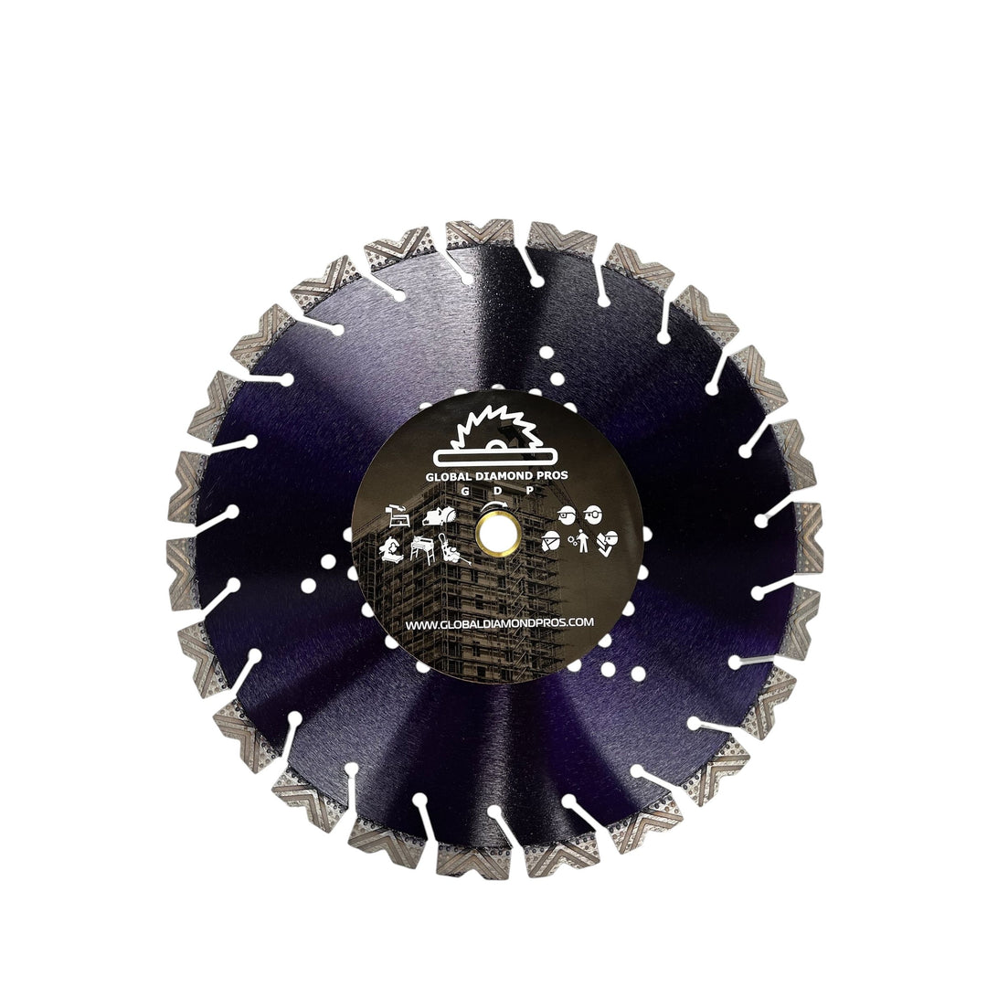 14” Elite Turbo Notched Concrete Diamond Blade – Golf Ball Segment Design | 20mm Arbor