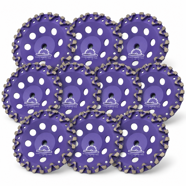 10 Pack - 7" Premium Grinding Wheel Grit #20 Diamond Cup Wheel 5/8"-11 Arbor for Concrete, Paint, Epoxy, Mastic, Coating Removal