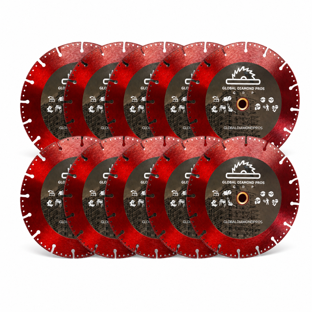 4.5” All-Cut Vacuum Brazed Diamond Blade Cut All For All Materials - 10 Pack