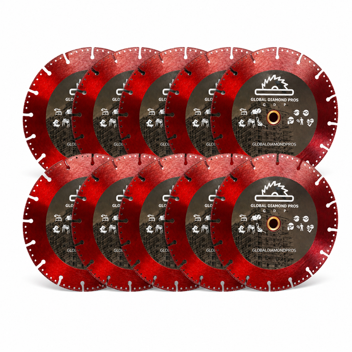 4.5” All-Cut Vacuum Brazed Diamond Blade Cut All For All Materials - 10 Pack