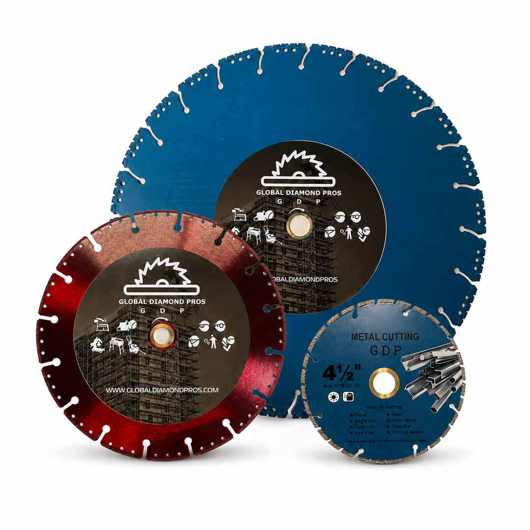 3-Pack Firefighter Fire Rescue Department Pack Cut-All Diamond Blade Bundle – 4.5”, 9” & 14”