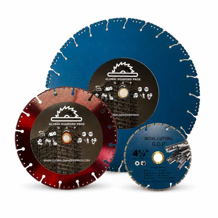 3-Pack Firefighter Fire Rescue Department Pack Cut-All Diamond Blade Bundle – 4.5”, 9” & 14”