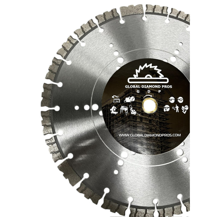 14" Diamond Blade 3 Pack Variety Pack - Contractor  Diamond Blades For Fast Cutting All Materials Circular Saw Blade for Concrete Asphalt Stone