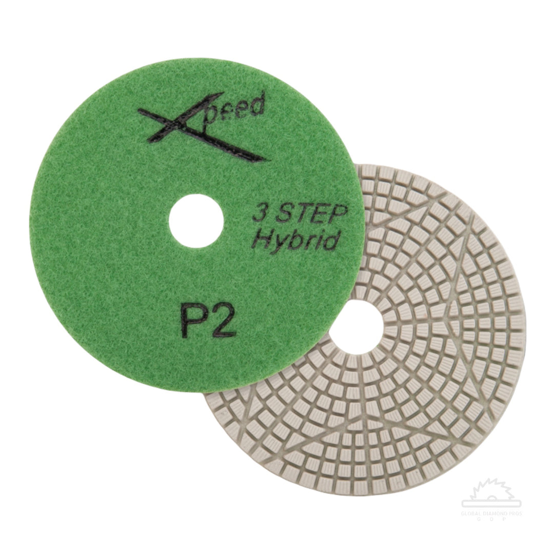 4” Xpeed Diamond Polishing Pads 3-Step Wet/Dry For Granite Quartz Marble Stone Step 2 - 3 Pack