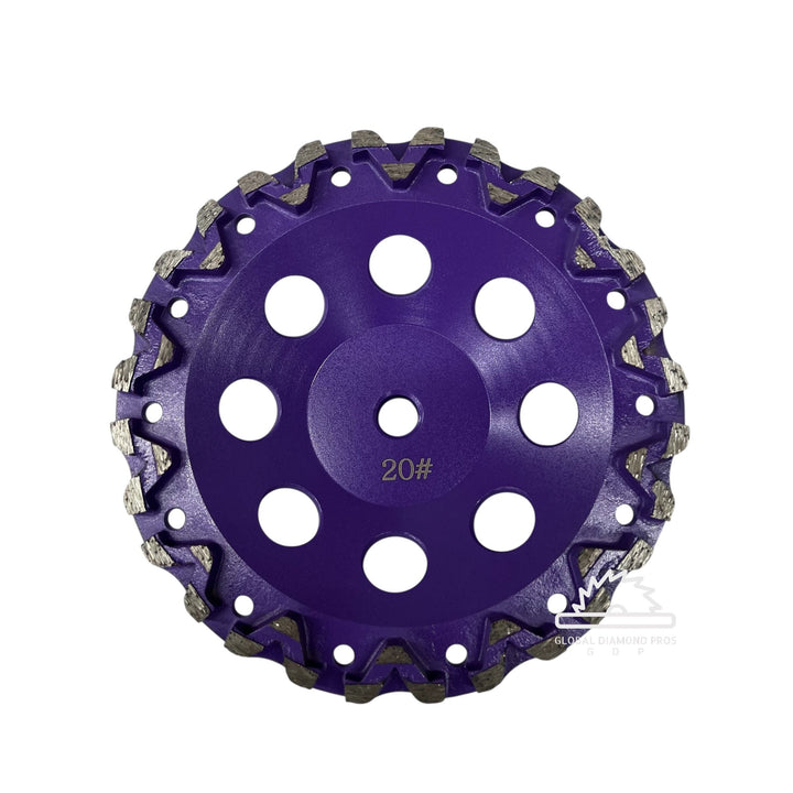 5 Pack - 7" Premium Grinding Wheel Grit #20 Diamond Cup Wheel 5/8"-11 Arbor for Concrete and Paint, Epoxy, Mastic, Coating Removal