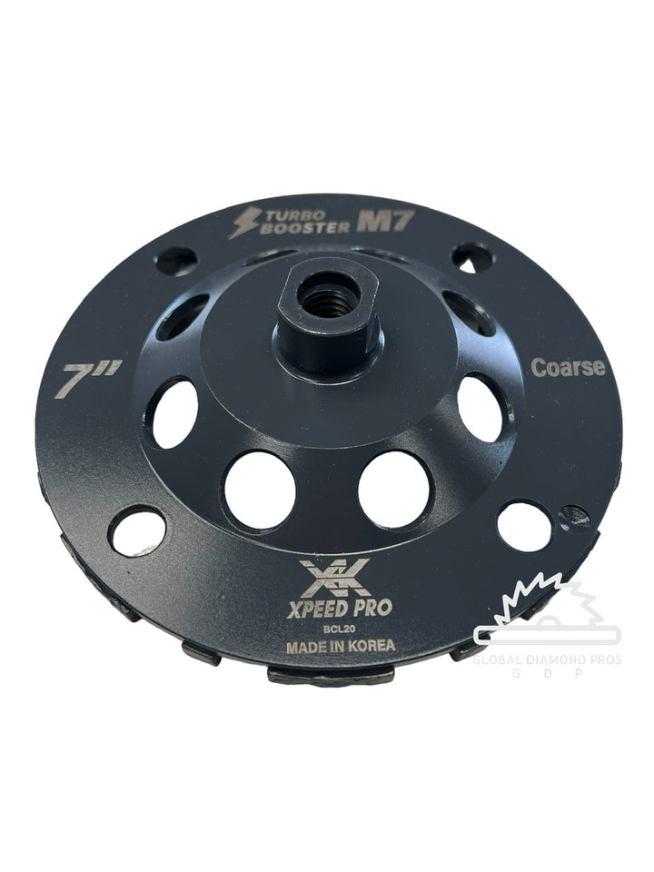 7" Turbo Diamond Cup Wheel + Wrench Kit for Concrete Grinding | 5/8"-11 Thread | Epoxy, Glue & Coating Removal