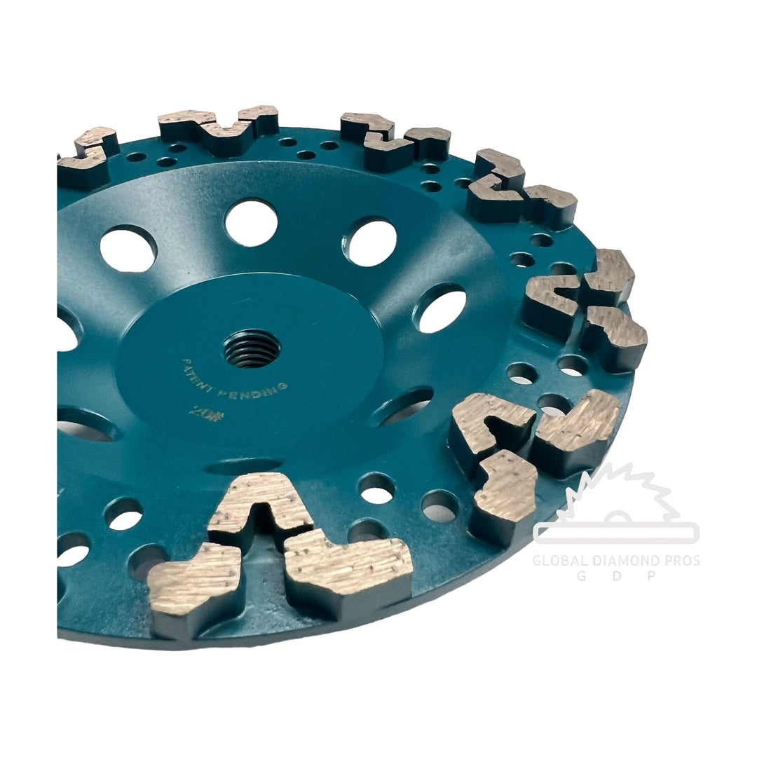 7” Ultra Pro Grinding Concrete Cup Wheel #20 Ultra Supreme Segment for Epoxy Paint Heavy Removal