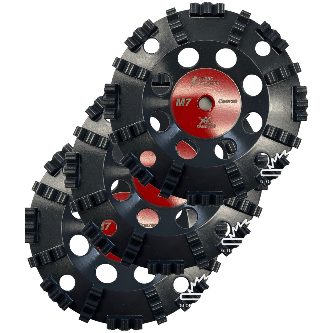 7" Turbo Cup Wheel Xpeed Boost Epoxy Coating Removal Diamond Grinding Cup Wheel M7 Series - 3 Pack