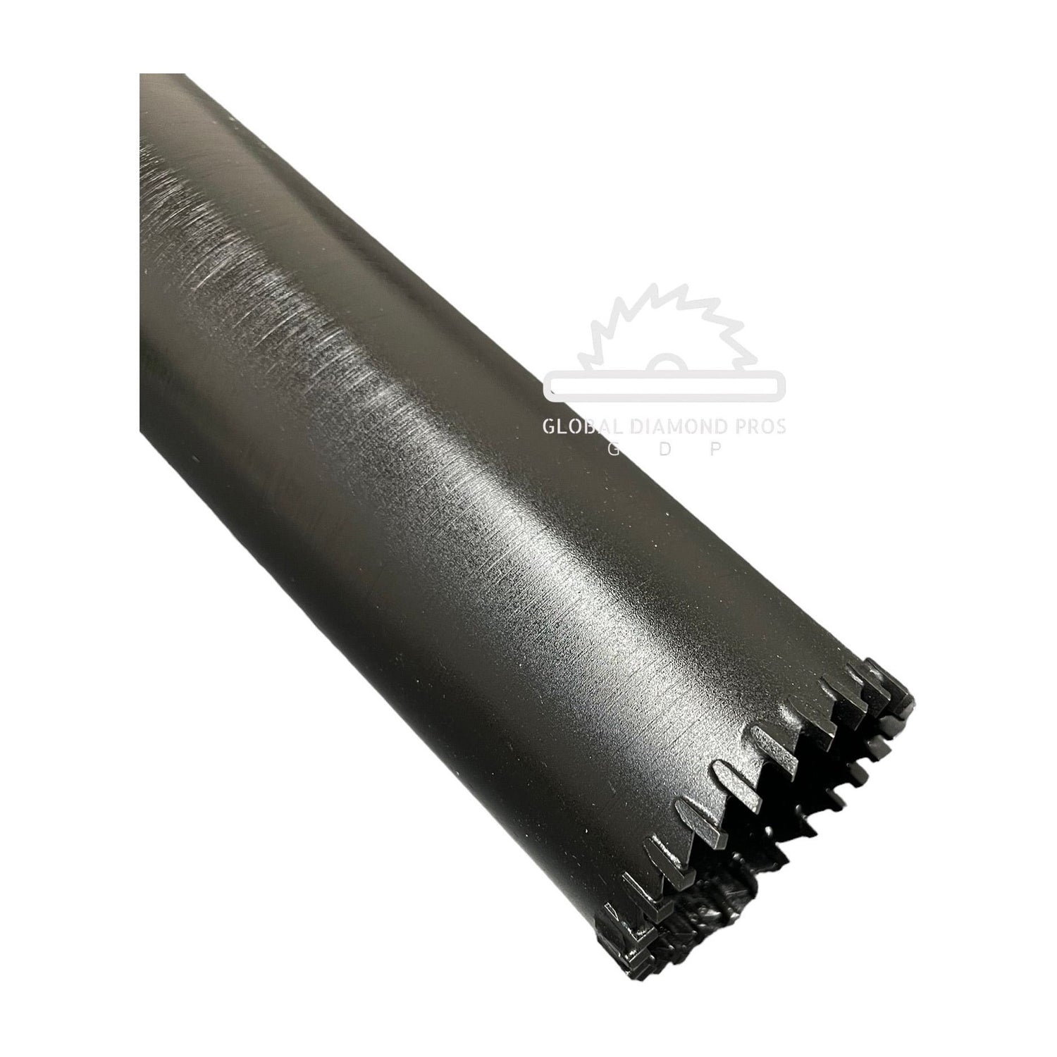 Designed to cut through rebar or plate steel after a diamond core bit has drilled through the concrete Carbide inserts are brazed into the core barrel. These specialized bits must be used with water to keep the bit cool while drilling in steel 13” Standard core length