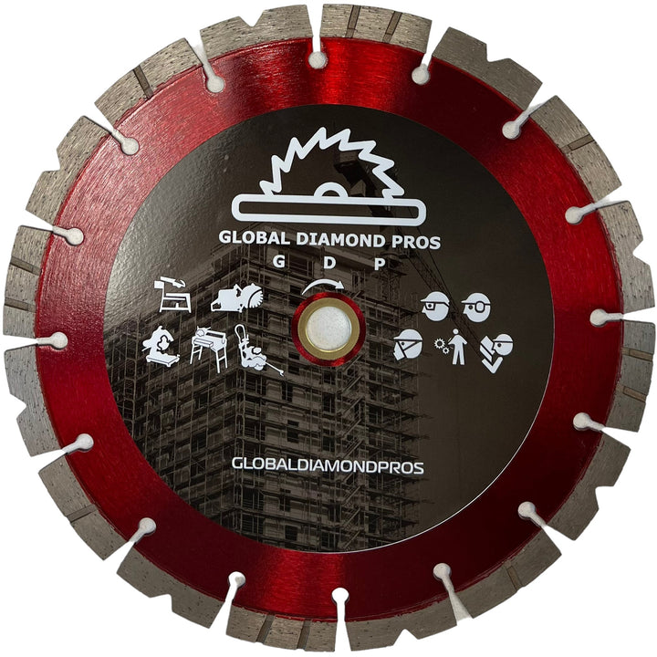 9" Diamond Saw Blade for Concrete, Masonry, Stone - Cordless Battery Saw - Laser Welded - Premium Alternating Segments - Wet / Dry Cutting - 7/8"-5/8" Arbor