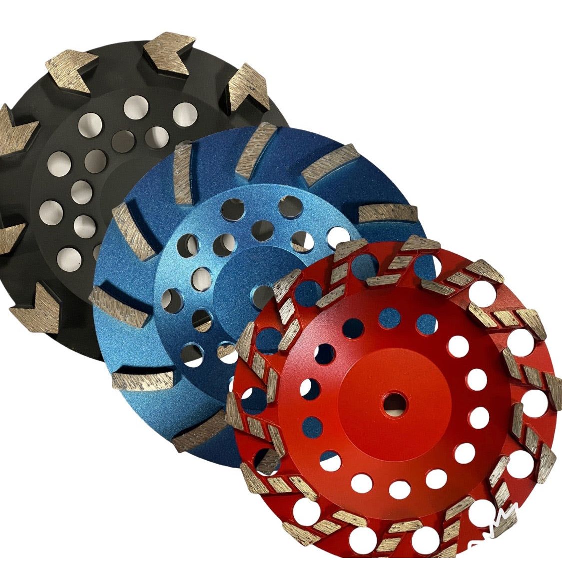 7" Aggressive Grinding Wheel #18/20 Diamond 5/8"-11 Arbor for Concrete and Paint, Epoxy, Mastic, Coating Removal - 10 Pack