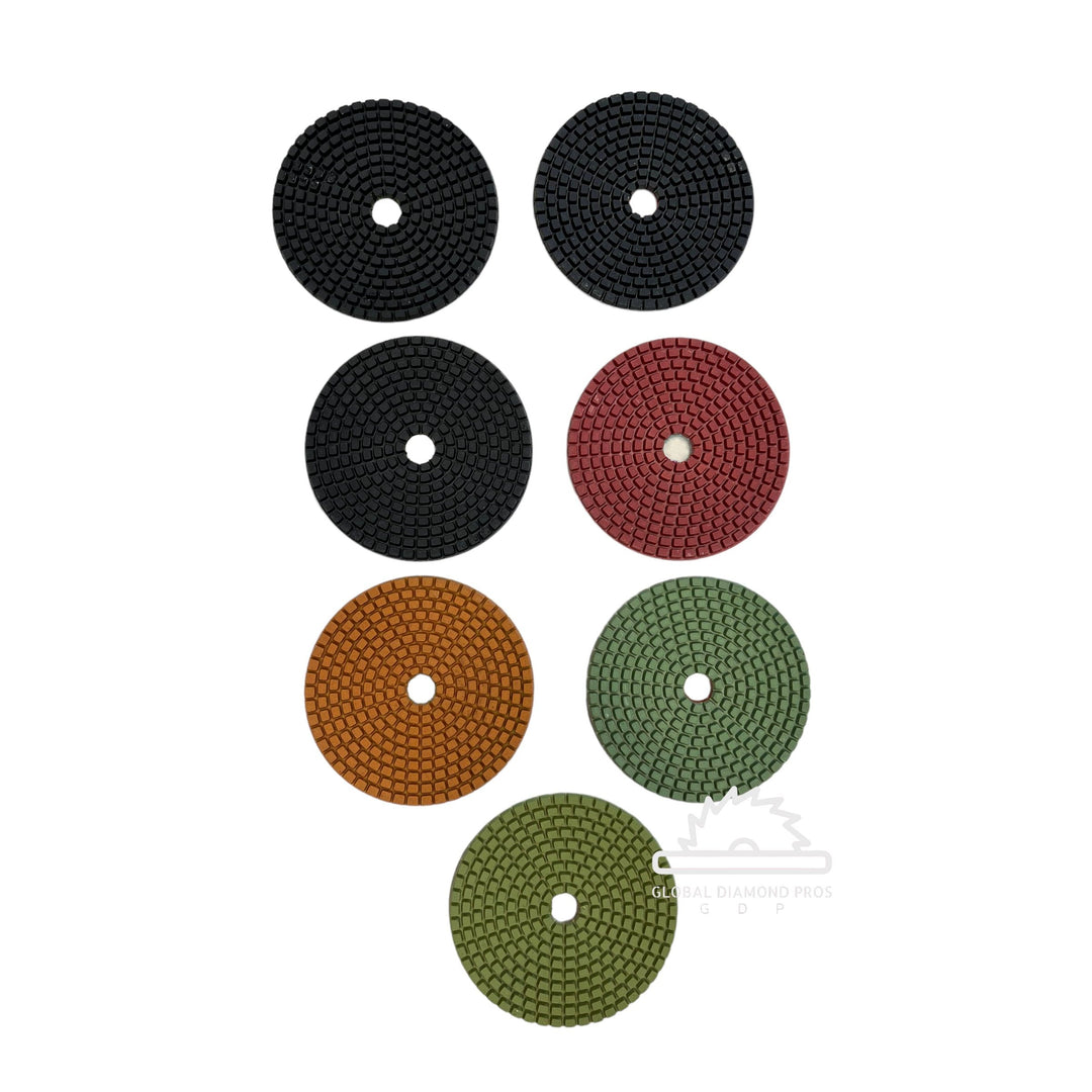 4” Xpeed Diamond Polishing Pads 7-Step Wet/Dry For Granite Quartz Marble Stone