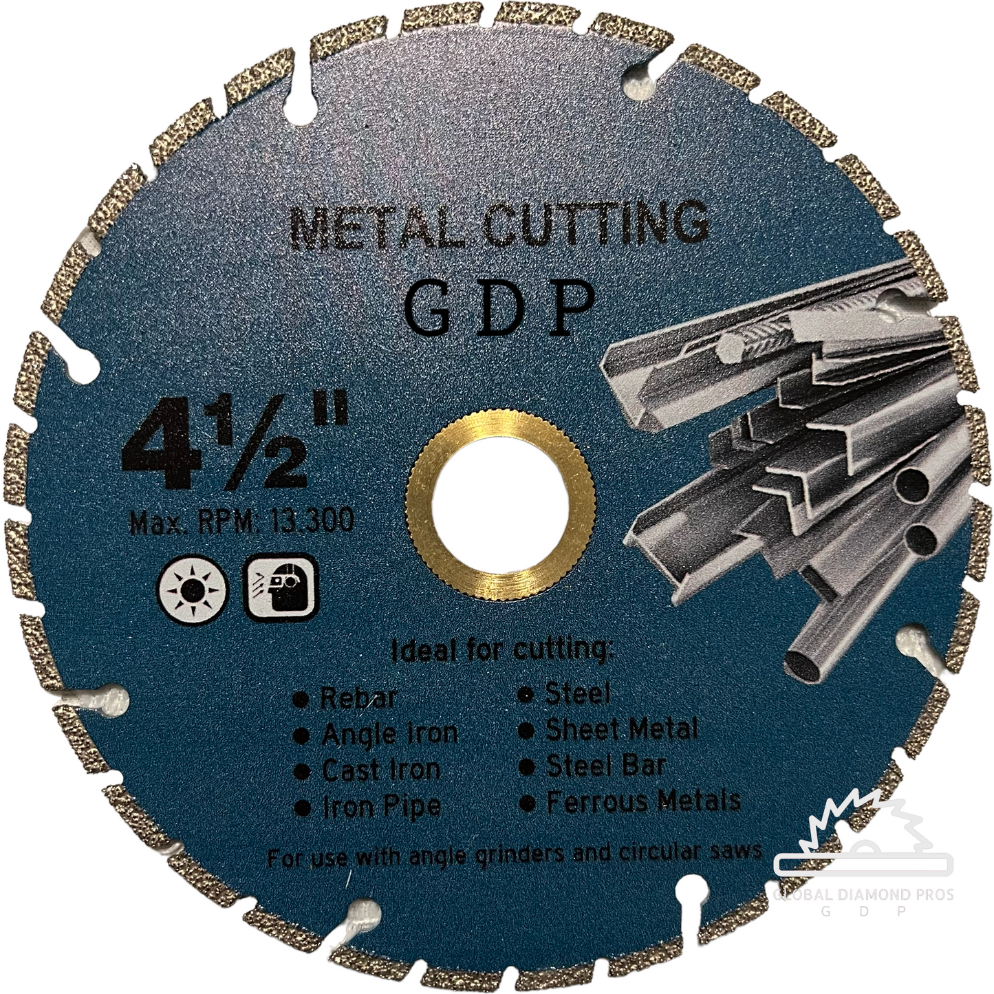 4.5" Metal Cutting Diamond Blade Vacuum Brazed Saw Blade Steel Cutting