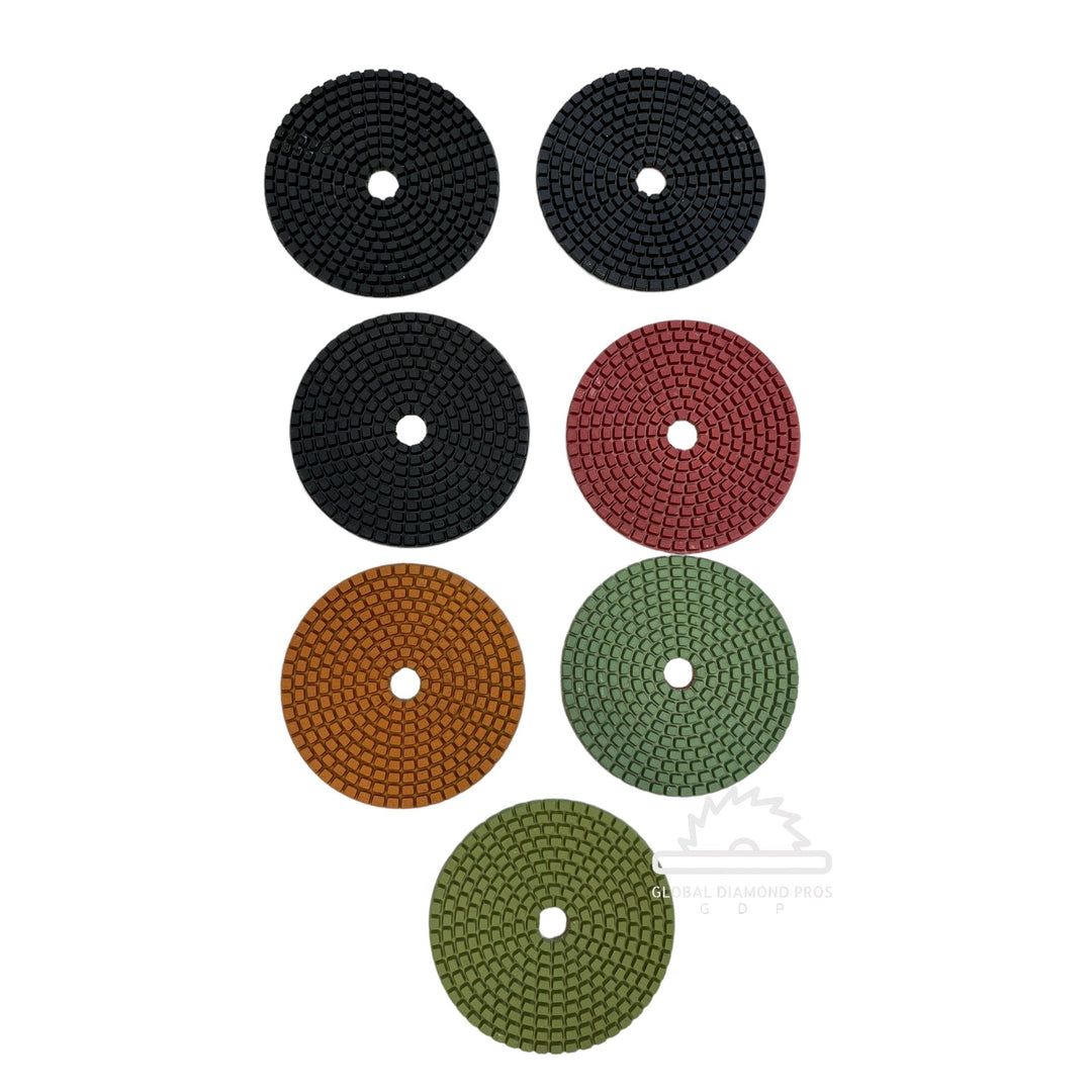 4” Xpeed Diamond Polishing Pads 7-Step Wet/Dry For Granite Quartz Marble Stone