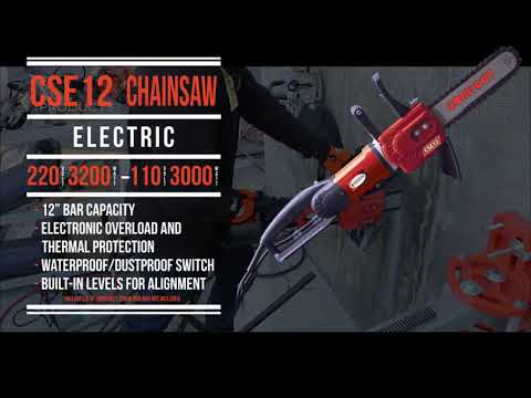 The only electric chainsaw for concrete and masonry cutting available in 110v.  Also available in 220v option, for light precise cutting in building materials with a 12" maximum cutting depth.  