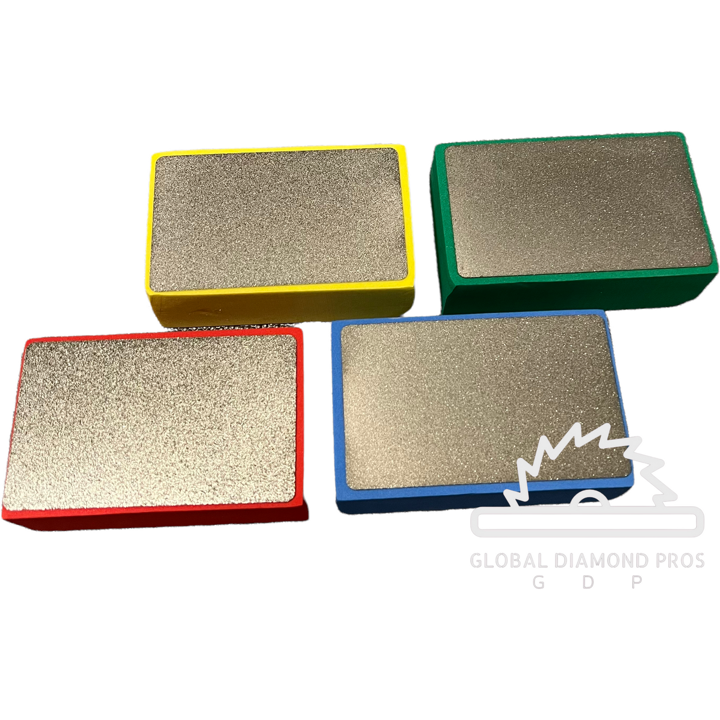 4 Pack Diamond Hand Polishing Pads for Concrete Grinding, Marble, Granite, Stone -Grit #60-#100-#200-#400
