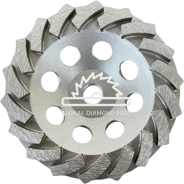 7” Diamond Cup Wheel 24 Segs for Concrete Masonry Mortar Removal 5/8 - 11 Arbor